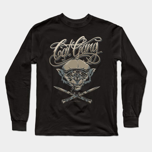 Cat Gang Long Sleeve T-Shirt by nanobarbero